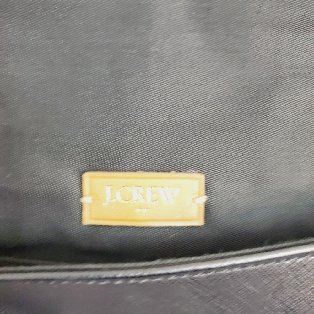 JCrew Perforated Vegan Leather Black clutch with Chain Shoulder Strap Bag Purse - Picture 5 of 13